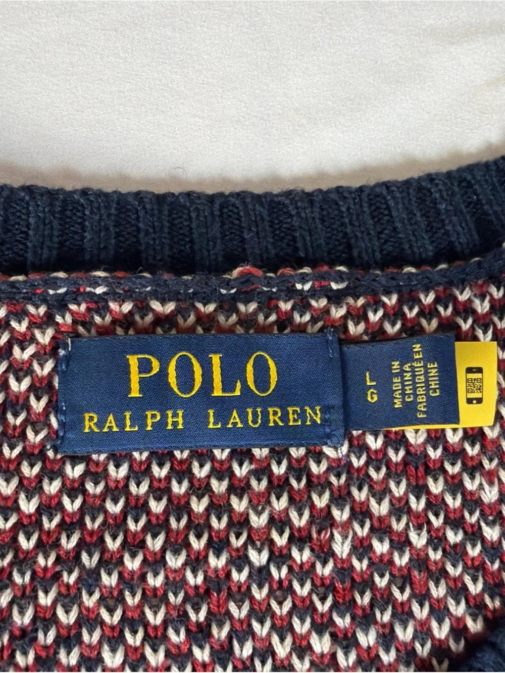 Ralph Lauren Navy/Cream/Red Fair Isle Crewneck Sweater
